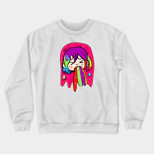 Gothic Puke Rainbow Girl Crewneck Sweatshirt by Nicheek